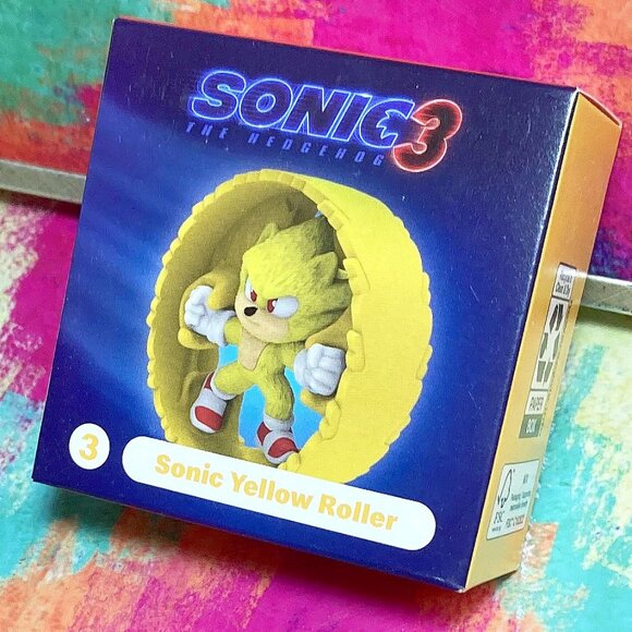 BRAND NEW SONIC THE HEDGEHOG 3 MOVIE x MCDONALDS PROMO #3 TOY ** YELLOW ROLLER - Picture 1 of 4